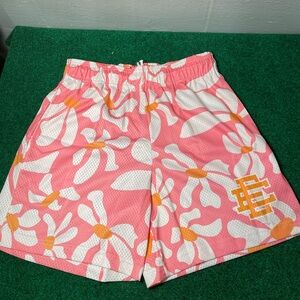 Eric Emanuel Pink and Orange Floral Athletic Shorts
